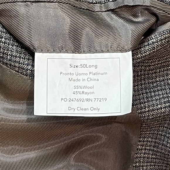 Pronto Uomo Platinum Wool Blend Gray Geometric Dual Vent Blazer Sport Jacket 50L - Picture 11 of 11